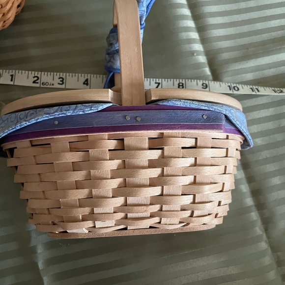 Longaberger Woven Basket with Blue Accents - Picture 3 of 12
